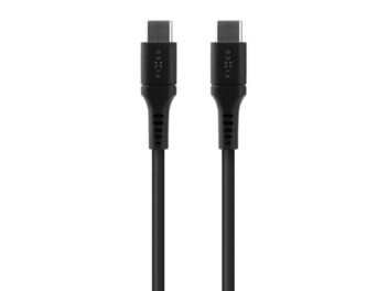 Nabíjecí a datový kabel liquid silicone FIXED USB-C/USB-C a podporou PD, 2m, USB 2.0, 60W, černý
